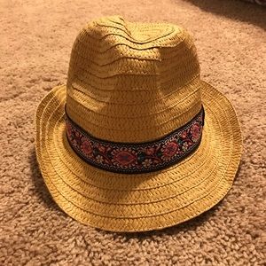 Straw fedora hat